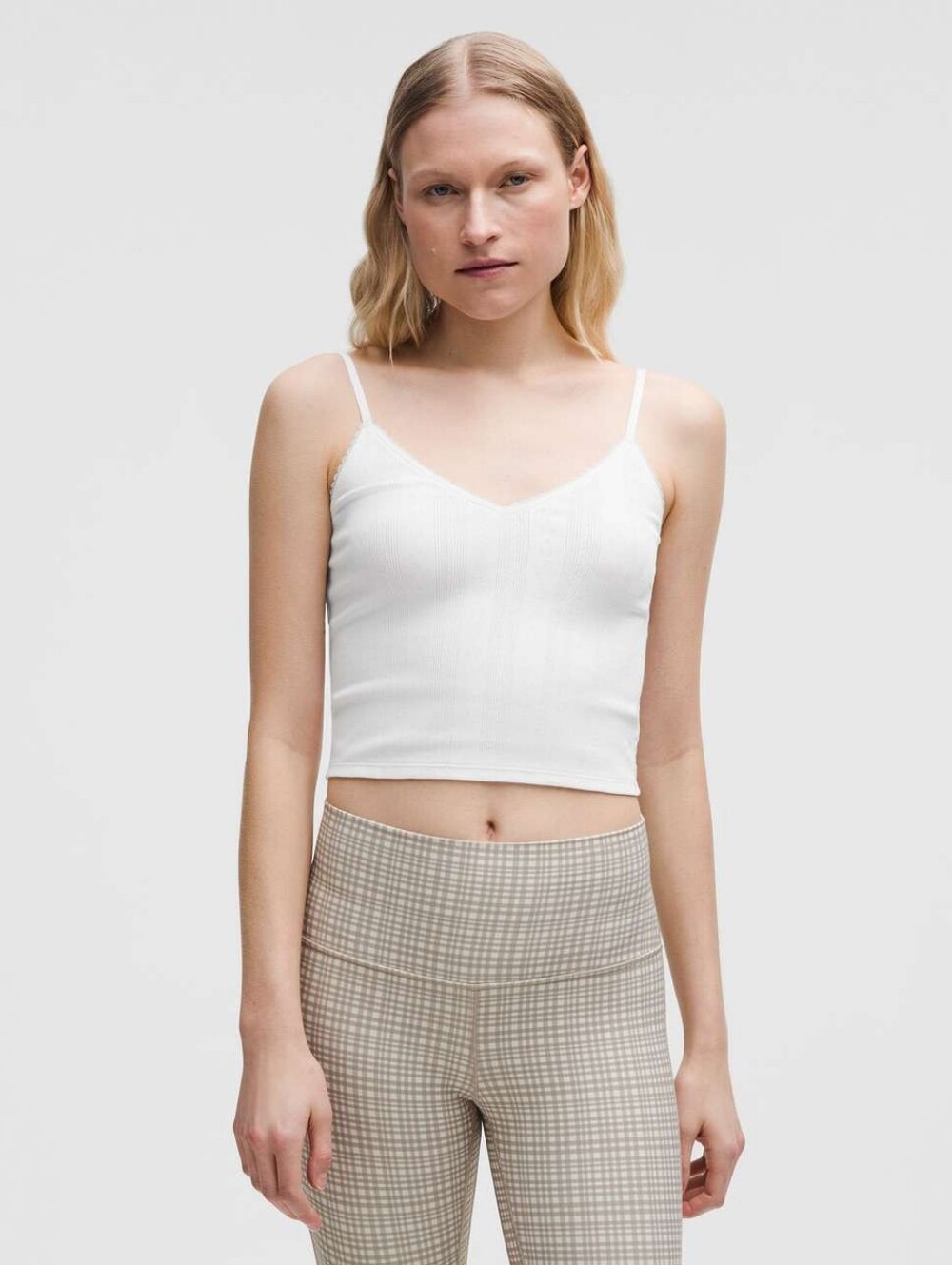NWOT Lululemon Lululemon Cotton Pointelle Cropped Cami Tank Top in White
